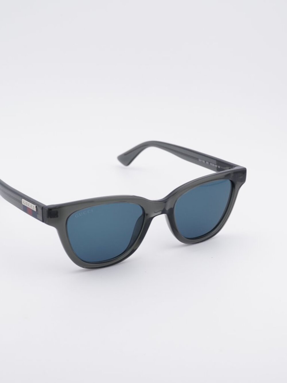 Gucci GG1116S 003 Unisex Sunglasses Grey Square Frame, Blue Lenses